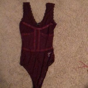 Maroon tank top bodysuit